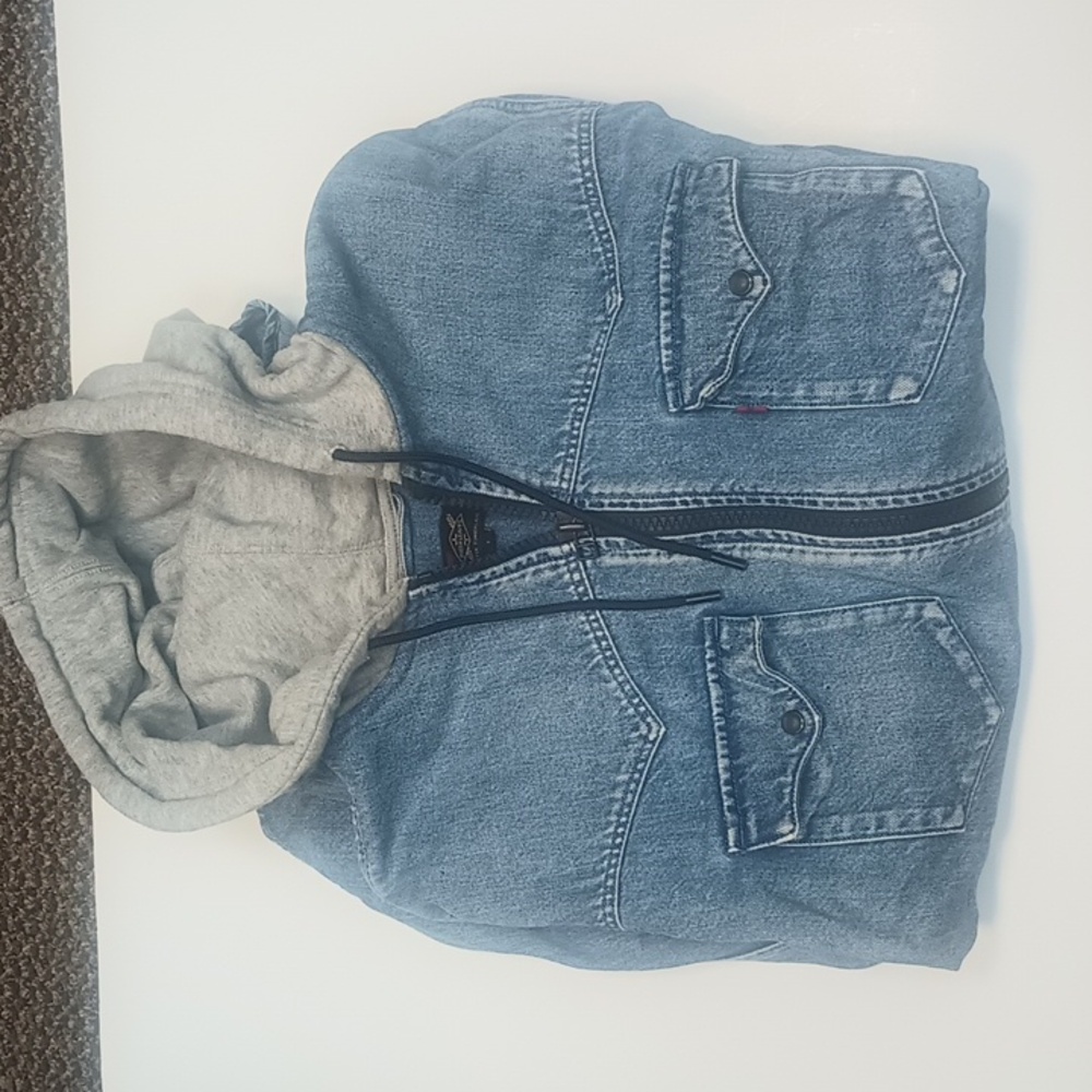 Fresh Leaves Justin Timberlake Levi’s Denim Jacket Zip Up Hoodie Jacket L Rare